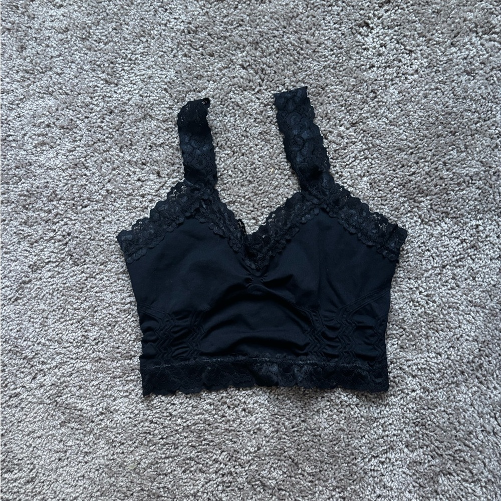 Black Lace Crop Top